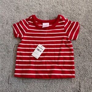 Hanna Andersson Bright Basics Stripe Red & White Baby Tee